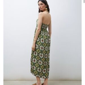 Tintoretto Floral Green Halter Maxi Dress